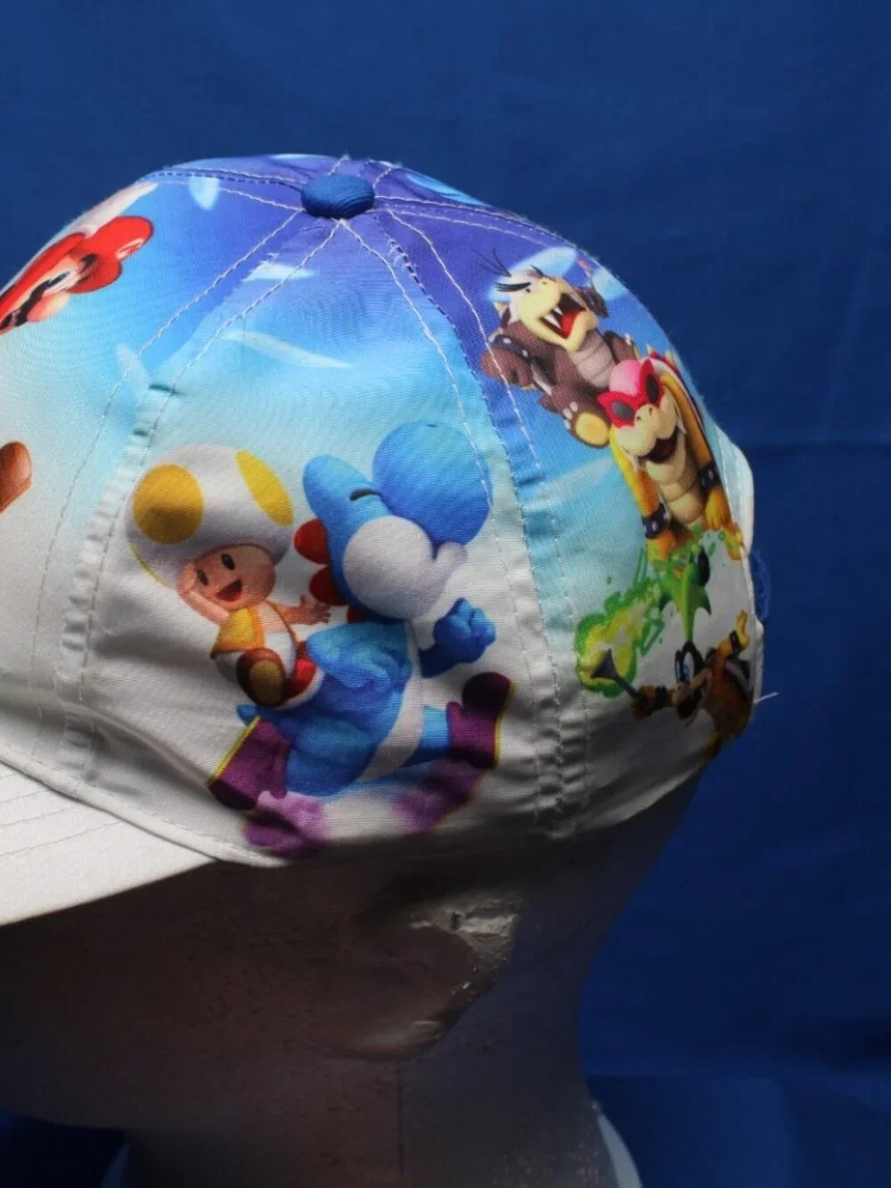 Super Mario Bros Nintendo Wii Promo All Over Print Hat Cap Luigi Yoshi YOUTH